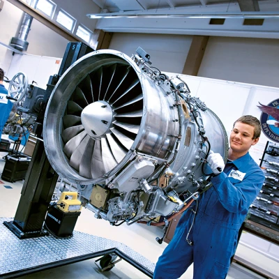 **PW500:** An diesem zivilen Trieb­werk für mittel­große Geschäfts­reise­flug­zeu­ge ist die MTU seit 1993 mit einem Programm­anteil von 25 Prozent beteiligt.